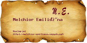 Melchior Emiliána névjegykártya